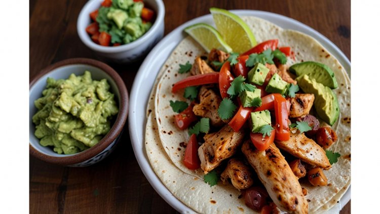 Spice Up Your Weeknight: Sizzling Mexican Chicken Fajitas with Creamy Guacamole Delight