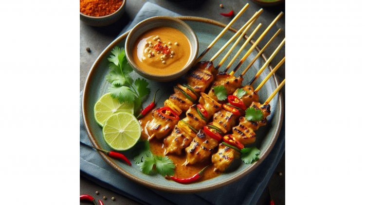 Sizzle and Spice: Thai Chicken Satay Skewers with Lush Peanut Sauce