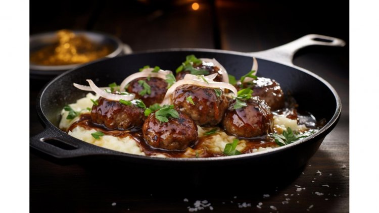 Frikadeller: A Taste of Danish Tradition with Caramelized Onions and Rich Gravy