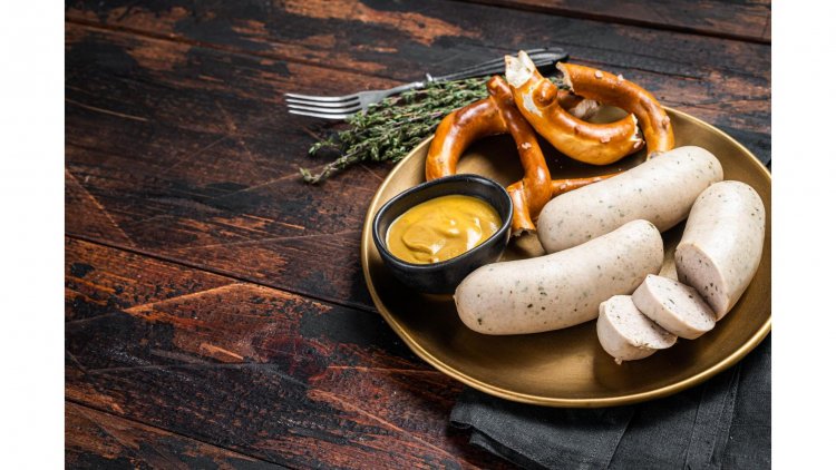 A Taste of Tradition: Wiener Würstchen - German Sausages with Mustard and Pretzels