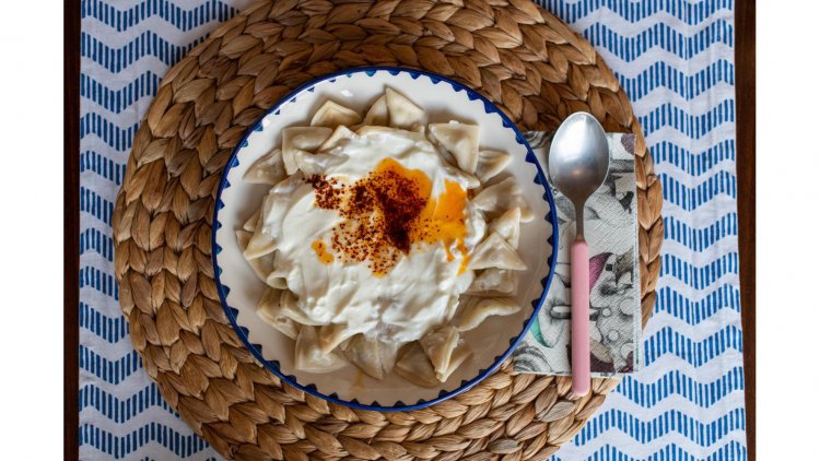 Manti Madness: Turkish Dumplings with Garlic Yogurt and Tomato Sauce